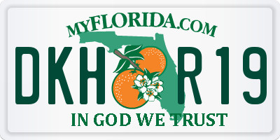 FL license plate DKHR19