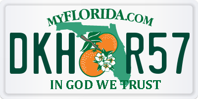 FL license plate DKHR57