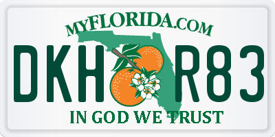 FL license plate DKHR83