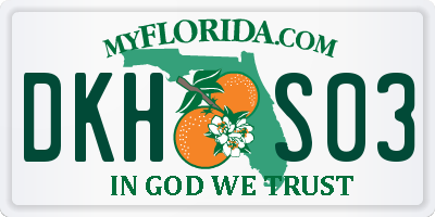 FL license plate DKHS03