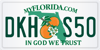FL license plate DKHS50