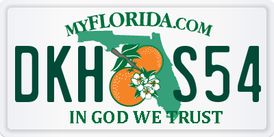 FL license plate DKHS54