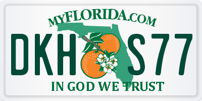 FL license plate DKHS77