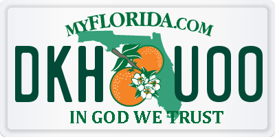FL license plate DKHU00
