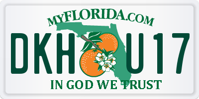 FL license plate DKHU17