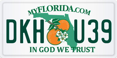 FL license plate DKHU39