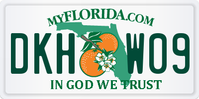 FL license plate DKHW09