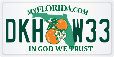 FL license plate DKHW33