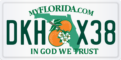 FL license plate DKHX38