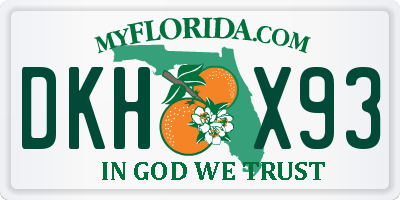 FL license plate DKHX93