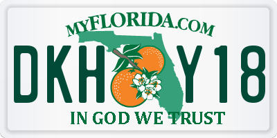 FL license plate DKHY18