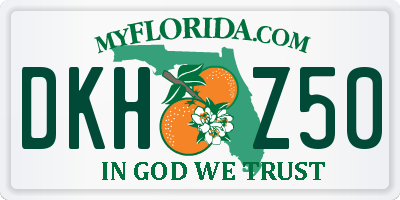 FL license plate DKHZ50
