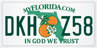 FL license plate DKHZ58