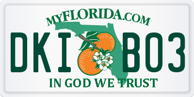 FL license plate DKIB03