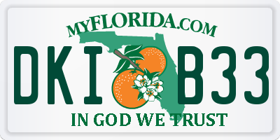 FL license plate DKIB33