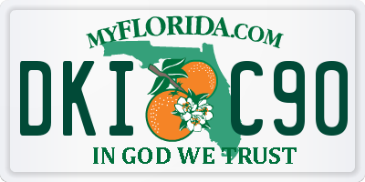 FL license plate DKIC90