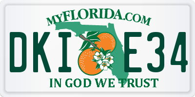 FL license plate DKIE34