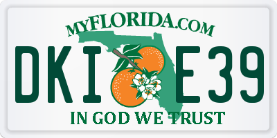 FL license plate DKIE39