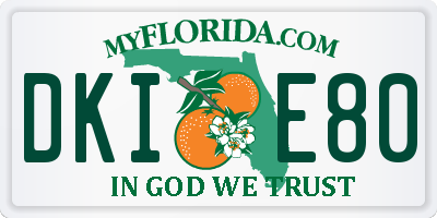 FL license plate DKIE80