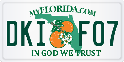 FL license plate DKIF07