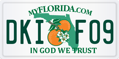FL license plate DKIF09