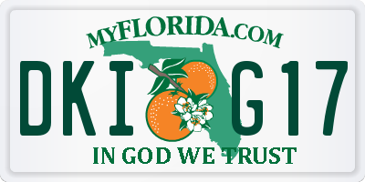 FL license plate DKIG17