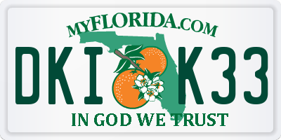 FL license plate DKIK33