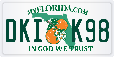 FL license plate DKIK98