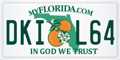 FL license plate DKIL64