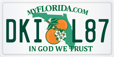 FL license plate DKIL87