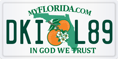 FL license plate DKIL89