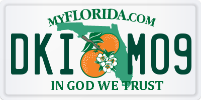 FL license plate DKIM09