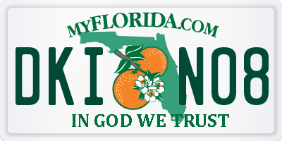 FL license plate DKIN08
