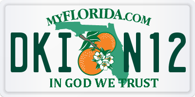 FL license plate DKIN12