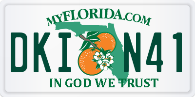 FL license plate DKIN41