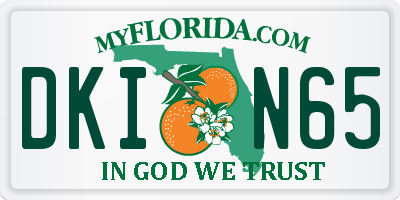 FL license plate DKIN65