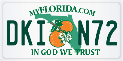 FL license plate DKIN72