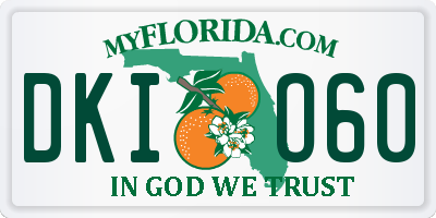 FL license plate DKIO60