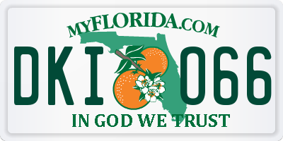 FL license plate DKIO66