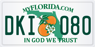 FL license plate DKIO80