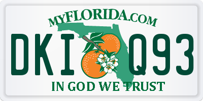 FL license plate DKIQ93