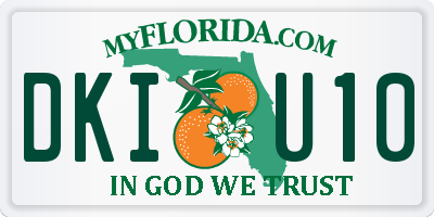 FL license plate DKIU10