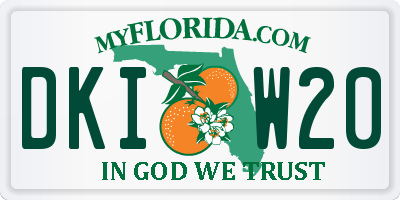 FL license plate DKIW20