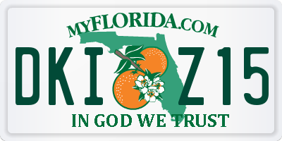 FL license plate DKIZ15