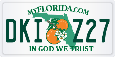 FL license plate DKIZ27