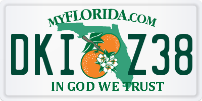 FL license plate DKIZ38