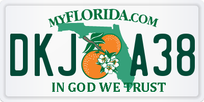 FL license plate DKJA38