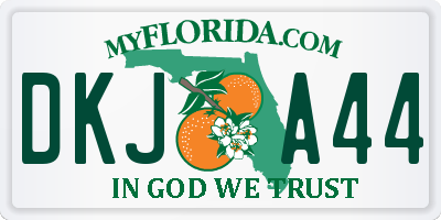 FL license plate DKJA44