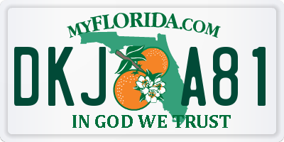 FL license plate DKJA81