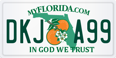 FL license plate DKJA99